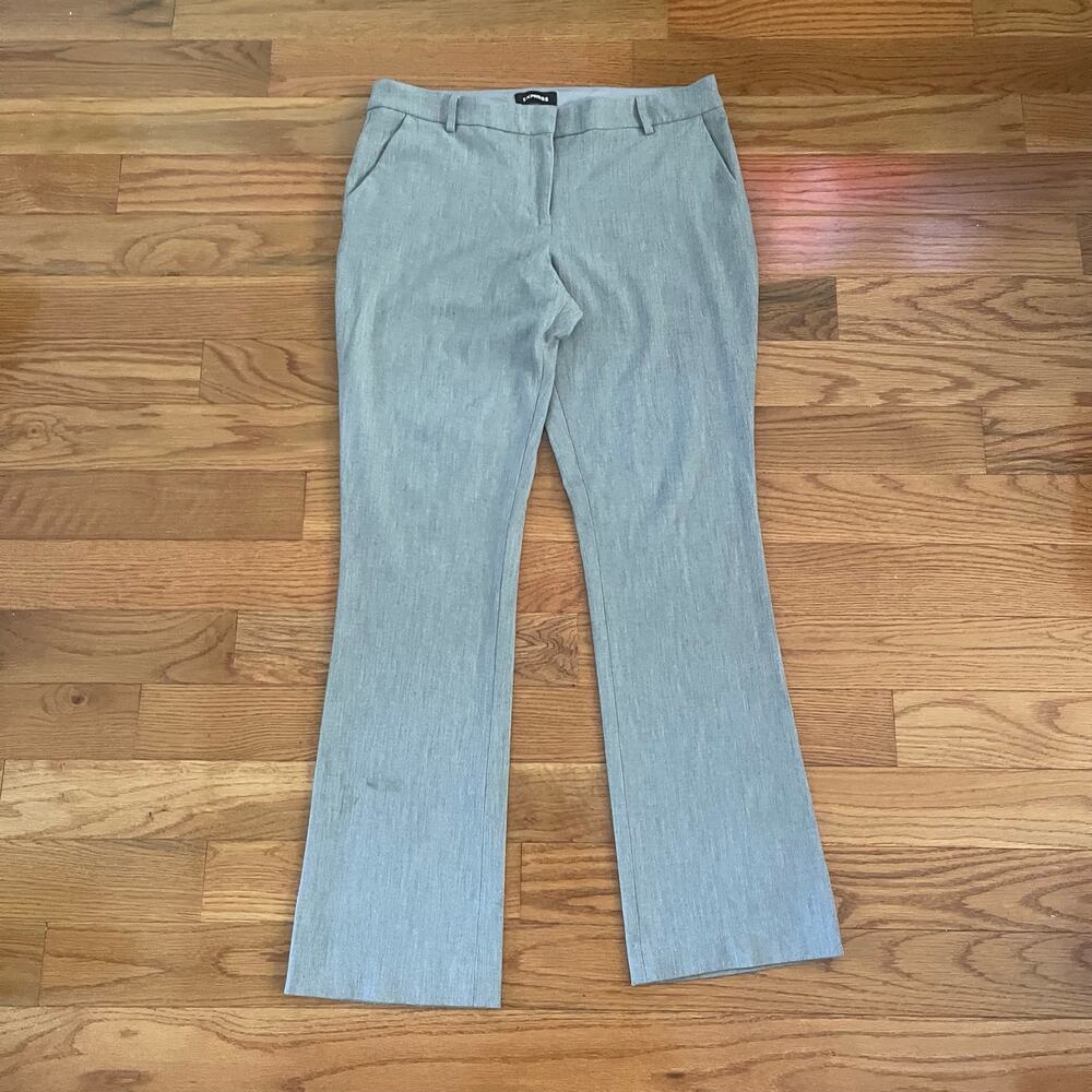 Express Columnist Barely Boot Mid-Rise Gray Dress Pants Trousers Womens 12R M/L